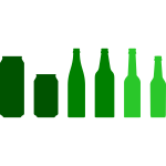 Beer bottles and cans