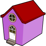 Vector drawing of little purple house