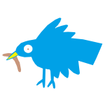 Bird with long beak and tail vector clip art