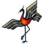 Color bird emblem vector image