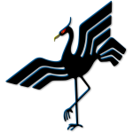 Black bird emblem vector image