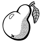 Vector graphics of pear with leaf