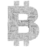 Bitcoin Logo Word Cloud Grayscale
