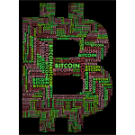 Bitcoin Logo Word Cloud Variation 2