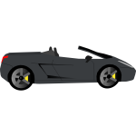 Black cabrio side view vector image