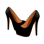 Vector graphics of black high heel ladies shoe