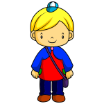 Boy With Big Text Balloon Free SVG