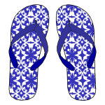Blue flip flops