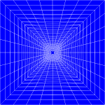Blue Perspective Grid Distorted 10