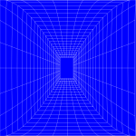 Blue Perspective Grid Distorted 11