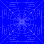 Blue Perspective Grid Distorted 4