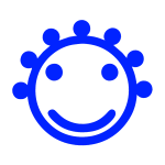 Blue smiley icon face vector drawing