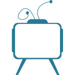 Blue TV receiver vector image