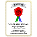 Bonehead Award