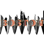 Boston Skyline Typography 2 Enhanced
