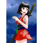 Anime girl warrior