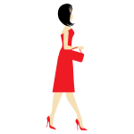 Lady wearing red dress and high heels