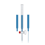 Clip art of graduated glass tube with tap at one end