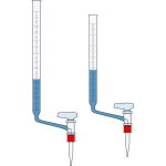 Vector illustration of graduated glass tube with side tap at bottom