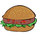 Hamburger with salad