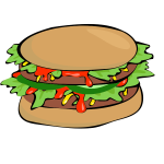 Burger with salad and ketchup