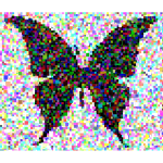 Butterfly Silhouette 6 Confetti Mosaic