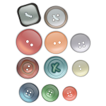 Vector drawing of selection of clothing buttons