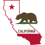 California Outline and Flag Solid