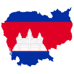 Cambodia Map Flag