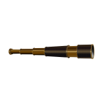 Vector illustration of spyglass with brass rings
