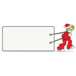 Santa pulling sign