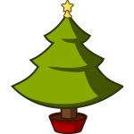 Christmas tree in pot vector image