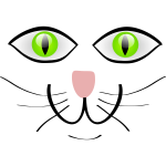 Vector clip art of cat with green eyes