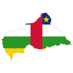 Central African Republic Flag Map With Stroke