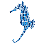 Cerulean Stylized Seahorse Silhouette No Background