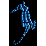 Cerulean Stylized Seahorse Silhouette