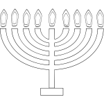 Image of outline of 9 candle Chanukkah lighting