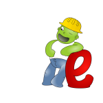 Vector image of worker with a yellow helmet