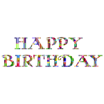 Checkered Chromatic Happy Birthday Typography