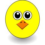 Cartoon funny chick face vector graphics