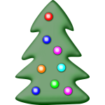 Christmas tree with star vector clip art