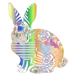 Chromatic Floral Rabbit No Background