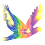 Chromatic Flying Dove Silhouette