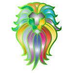 Chromatic Lion Face Tattoo 6 No Background