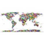 Chromatic Mosaic World Map