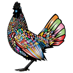 Chromatic Pattern Rooster Silhouette