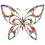 Chromatic Scales Tribal Butterfly Silhouette
