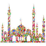 Chromatic Tiled Mosque Silhouette 2