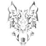 Chrome Symmetric Tribal Wolf No Background