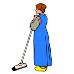 Cleaning lady after cleaning